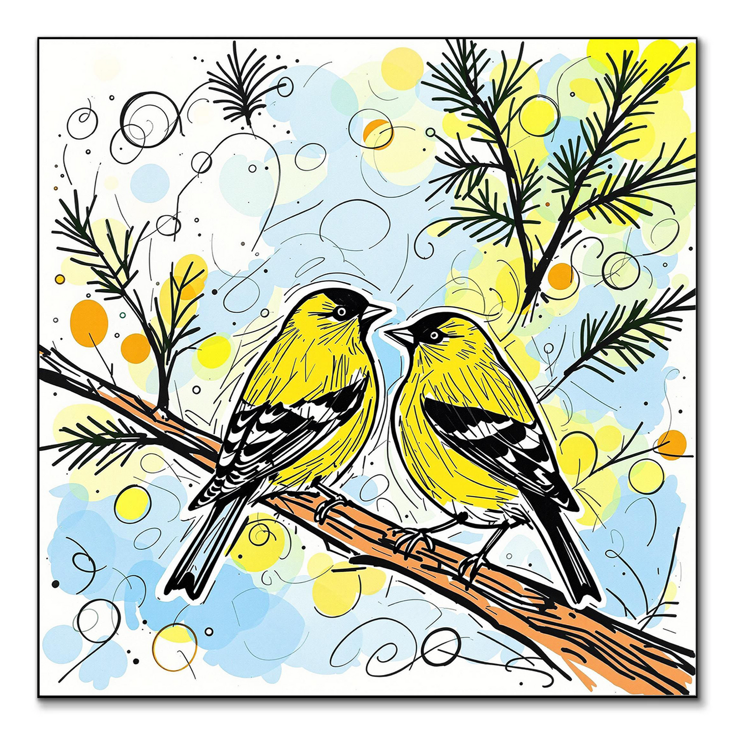 Two yellow Finches
