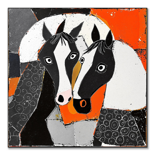 Two Horses - Abstract Cubism