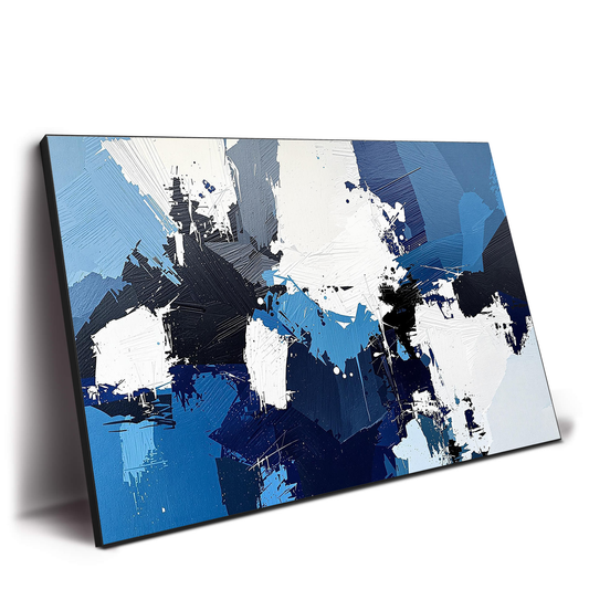 Navy Light Blue White abstract