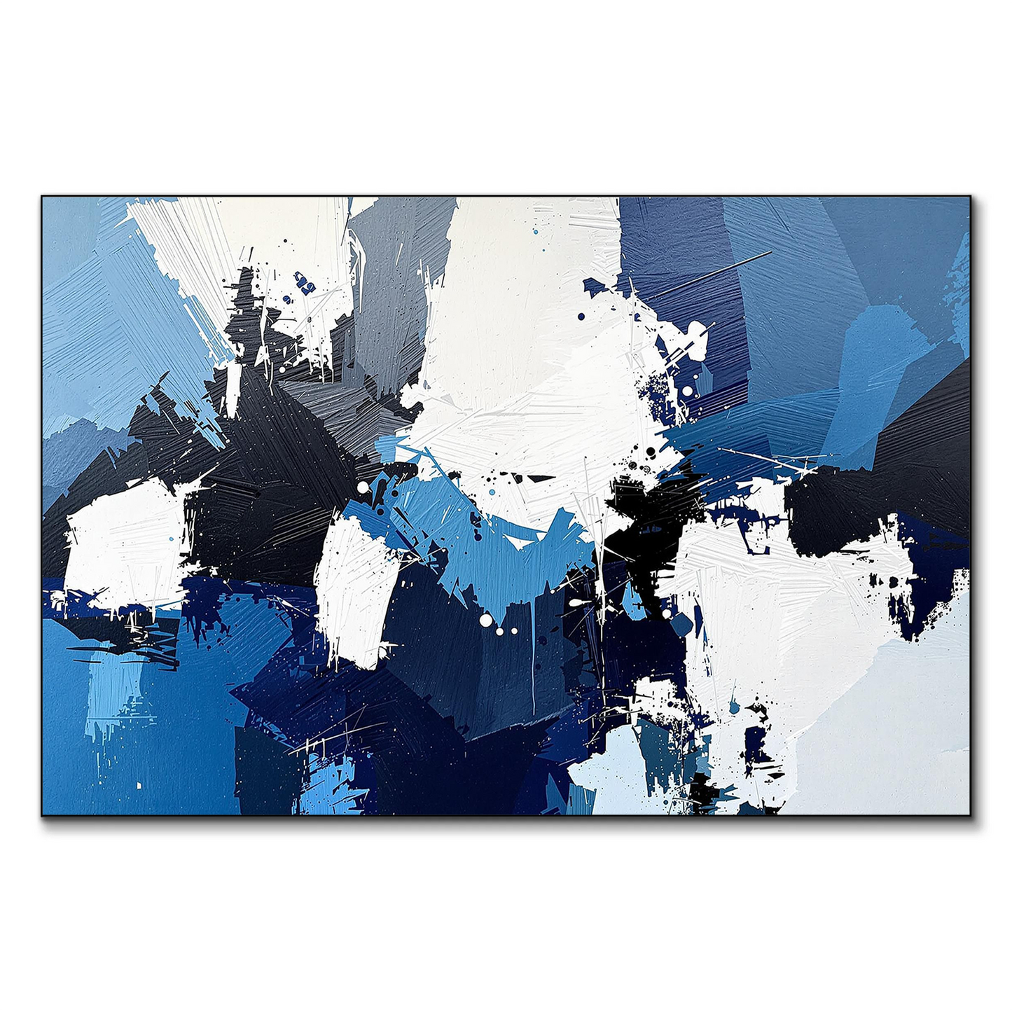 Navy Light Blue White abstract