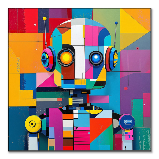 Robot Cubism Children's Art