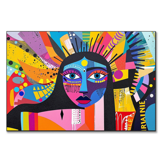 Woman Face Cubist Street Art